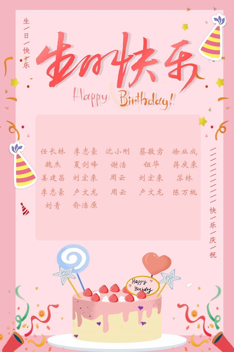 【生日祝福】恭祝08月生日的員工生日快樂！